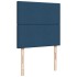 Cama box spring con colchón tela azul 90x200