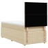 Cama box spring con colchón tela color crema 90x200
