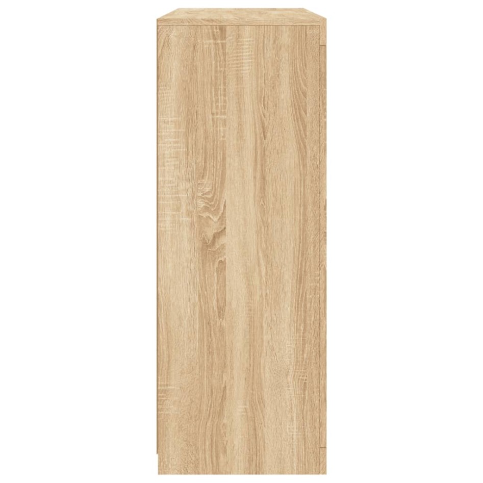 Aparador con luz LED 3 piezas madera de ingeniería roble