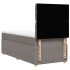 Cama box spring con colchón tela gris taupe 90x200