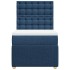 Cama box spring con colchón tela azul 90x200