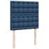 Cama box spring con colchón tela azul 90x200