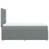Cama box spring con colchón tela gris claro 100x200