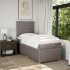 Cama box spring con colchón tela gris taupe 100x200