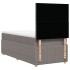 Cama box spring con colchón tela gris taupe 100x200