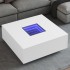 Mesa de centro con LED Infinity blanca 100x100x40