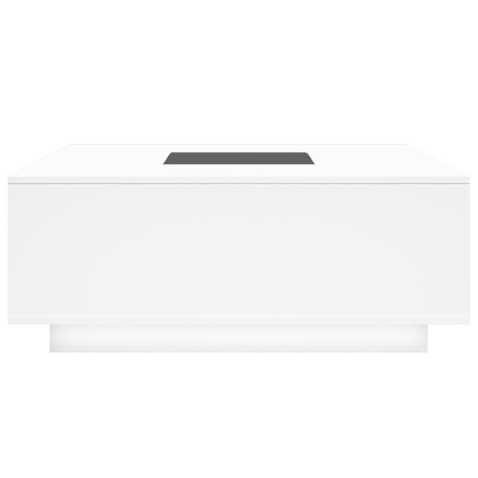 Mesa de centro con LED Infinity blanca 100x100x40