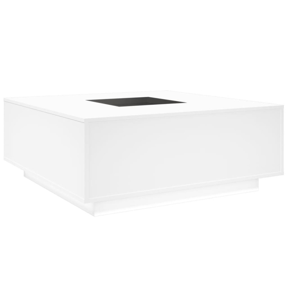 Mesa de centro con LED Infinity blanca 100x100x40