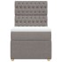 Cama box spring con colchón tela gris taupe 100x200