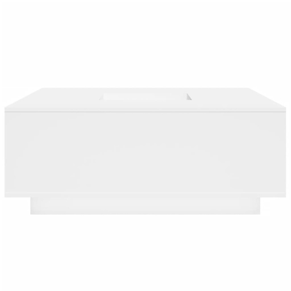 Mesa de centro madera de ingeniería blanca 100x100x40