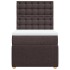 Cama box spring con colchón tela marrón oscuro 100x200