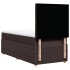 Cama box spring con colchón tela marrón oscuro 100x200