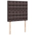 Cama box spring con colchón tela marrón oscuro 100x200