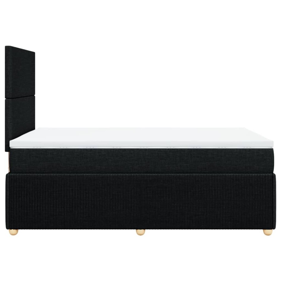 Cama box spring con colchón tela negro 120x190