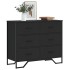 Cómoda madera de ingeniería negro 91x35,5x74,5