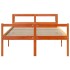 Estructura cama con cabecero madera pino marrón cera 135x190