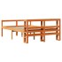 Estructura cama con cabecero madera pino marrón cera 135x190