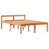 Estructura cama con cabecero madera pino marrón cera 135x190