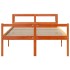 Estructura cama con cabecero madera pino marrón cera 150x200