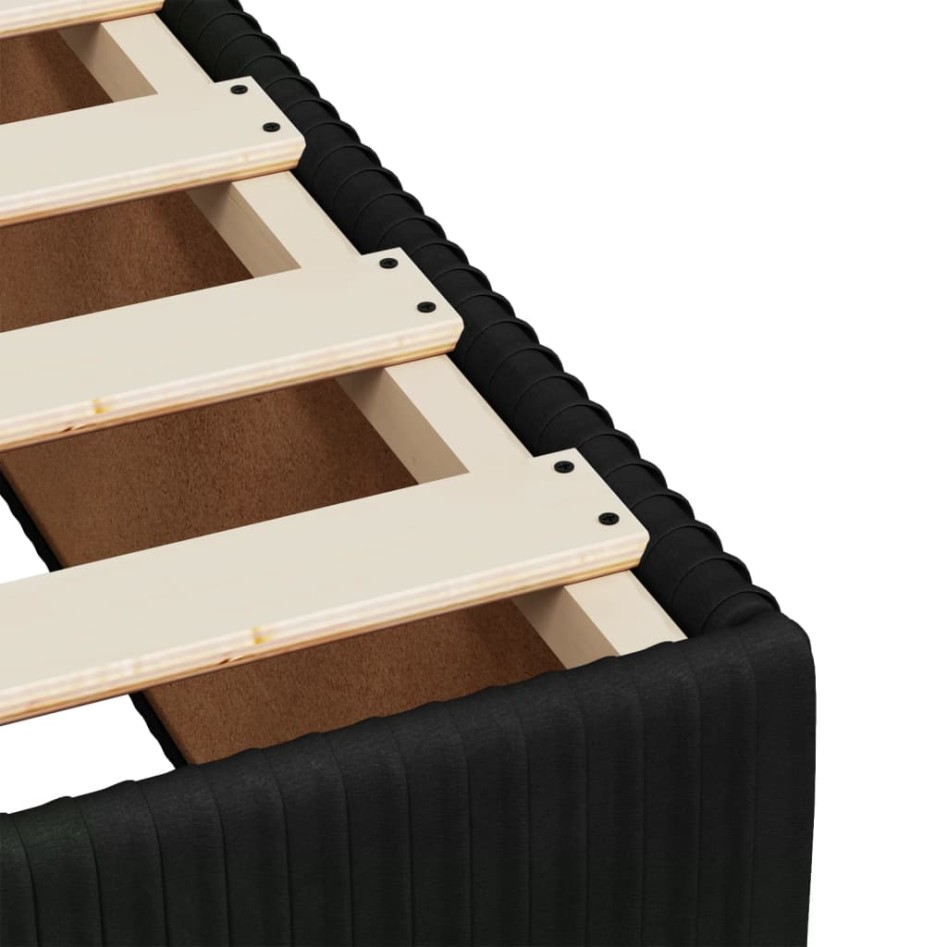 Cama box spring con colchón terciopelo negro 80x200