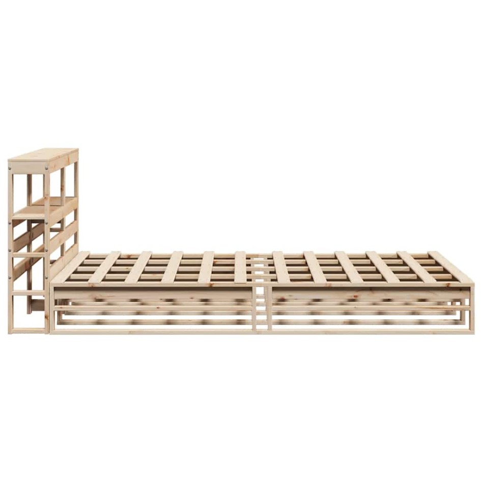 Estructura de cama sin colchón madera de pino blanco 150x200