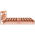 Cama sin colchón madera maciza de pino marrón cera 200x200