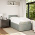 Cama box spring con colchón terciopelo gris claro 100x200