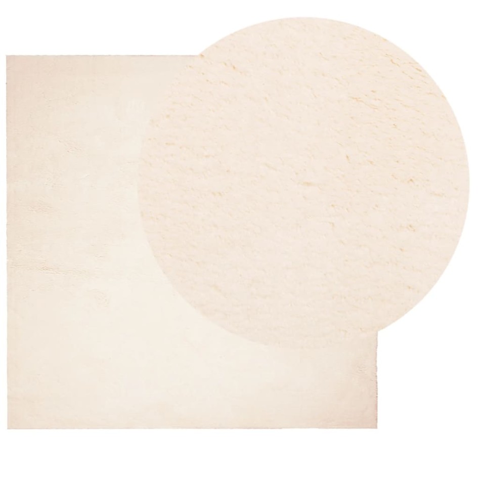 Alfombra de pelo corto suave lavable HUARTE beige 200x200