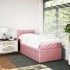 Cama box spring con colchón terciopelo rosa 100x200
