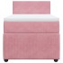 Cama box spring con colchón terciopelo rosa 100x200