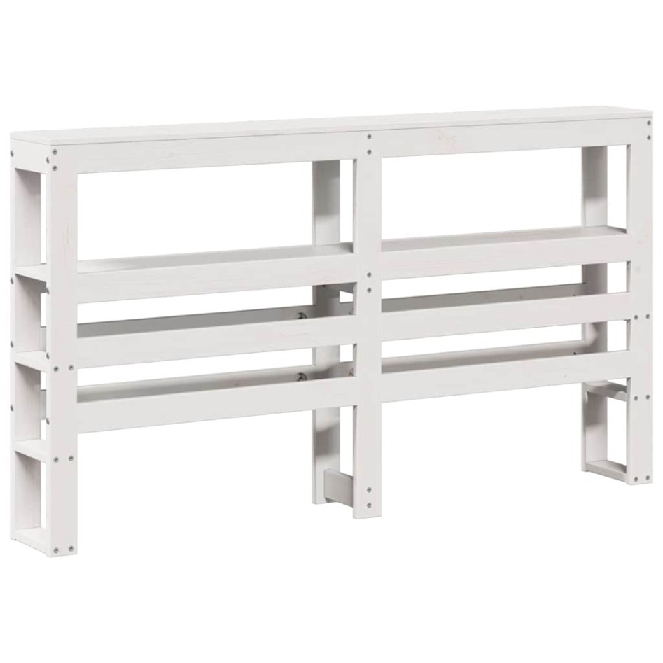 Estructura de cama sin colchón madera de pino blanca 140x190