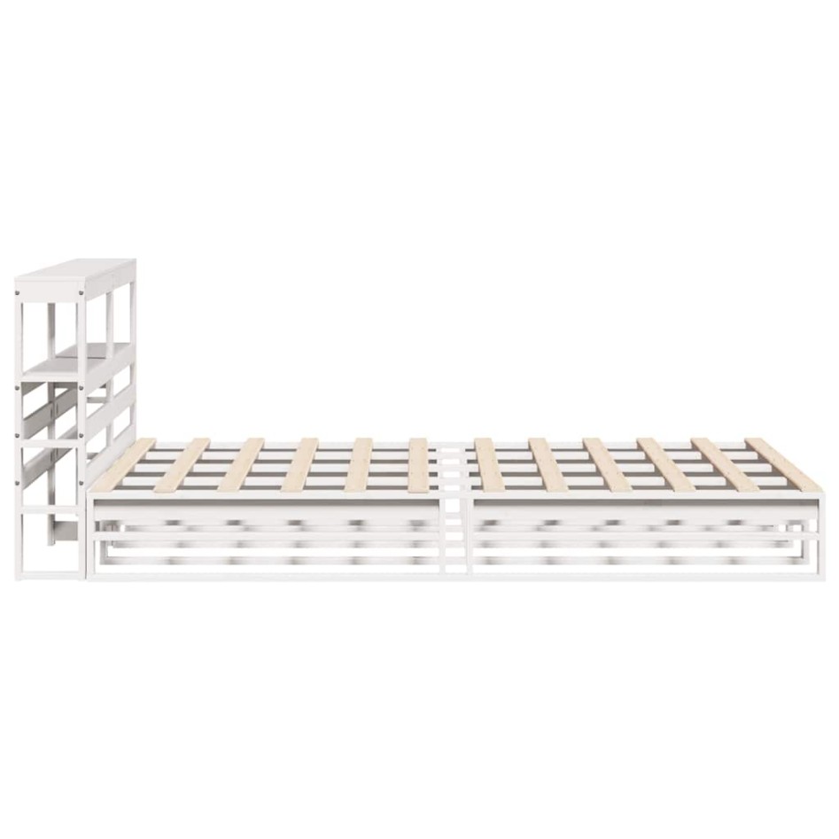 Estructura de cama sin colchón madera de pino blanca 140x190