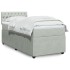 Cama box spring con colchón terciopelo gris claro 100x200