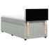 Cama box spring con colchón terciopelo gris claro 100x200