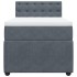 Cama box spring con colchón terciopelo gris oscuro 100x200