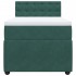 Cama box spring con colchón terciopelo verde oscuro 100x200