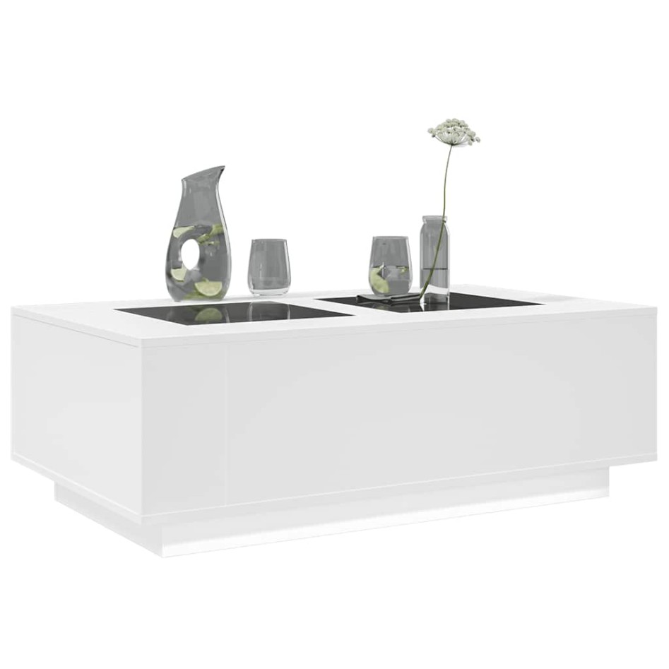 Mesa de centro con LED Infinity blanca 116x69x40