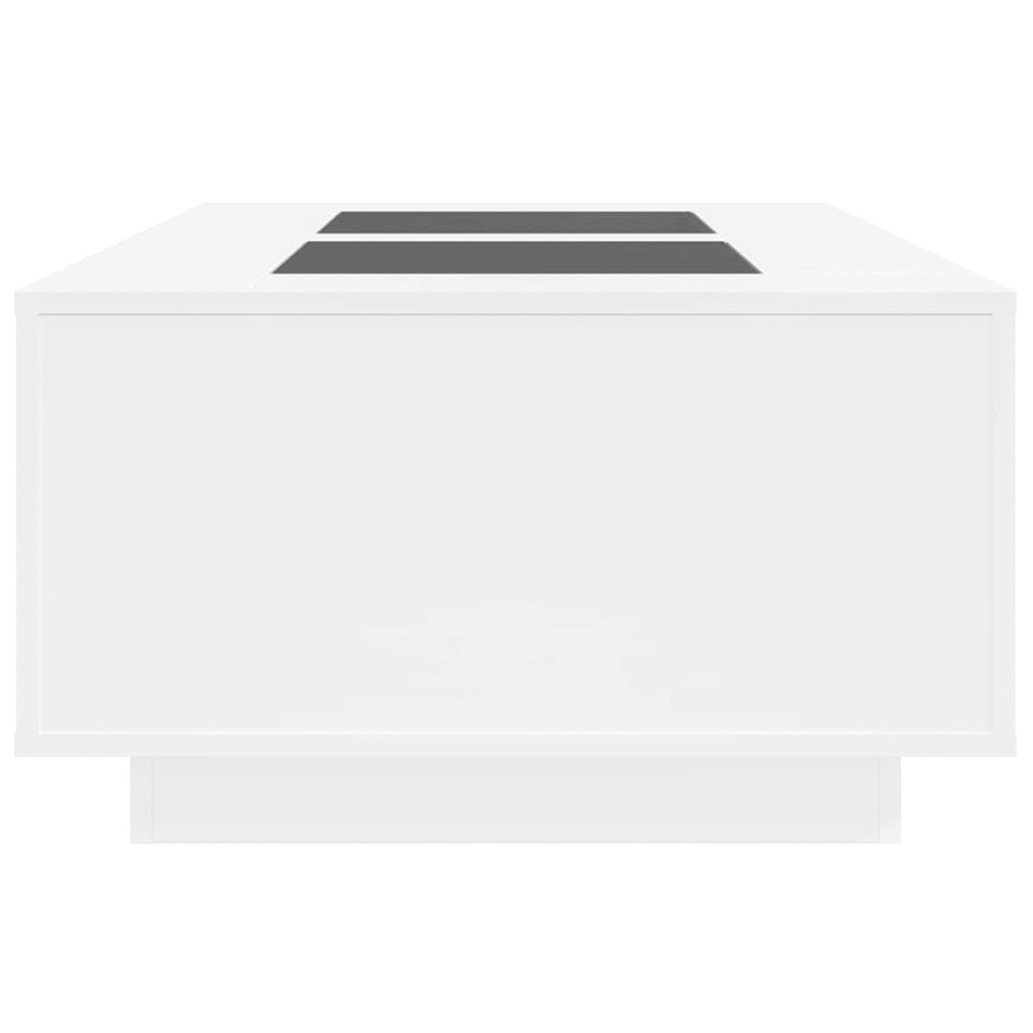 Mesa de centro con LED Infinity blanca 116x69x40