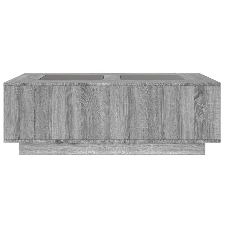 Mesa de centro con Infinity LED gris Sonoma 116x69x40