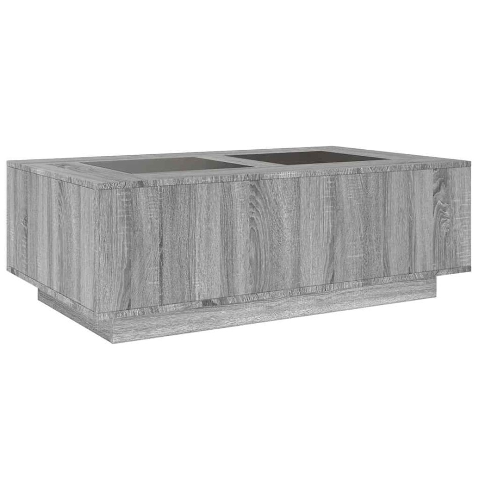 Mesa de centro con Infinity LED gris Sonoma 116x69x40