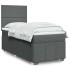 Cama box spring con colchón tela gris oscuro 80x200