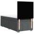 Cama box spring con colchón tela gris oscuro 80x200