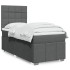 Cama box spring con colchón tela gris oscuro 80x200