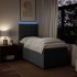 Cama box spring con colchón tela gris oscuro 80x200
