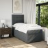 Cama box spring con colchón tela gris oscuro 80x200