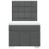 Cama box spring con colchón tela gris oscuro 80x200