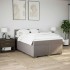 Cama box spring con colchón tela gris taupe 160x200