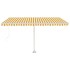 Toldo retráctil manual con LED amarillo y blanco 450x300