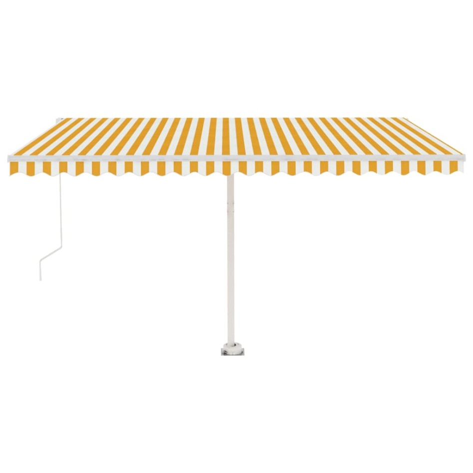 Toldo retráctil manual con LED amarillo y blanco 450x300