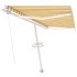Toldo retráctil manual con LED amarillo y blanco 450x300